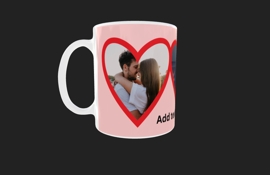 Triple Heart Photo Mug by Luxe-Custom-Designer