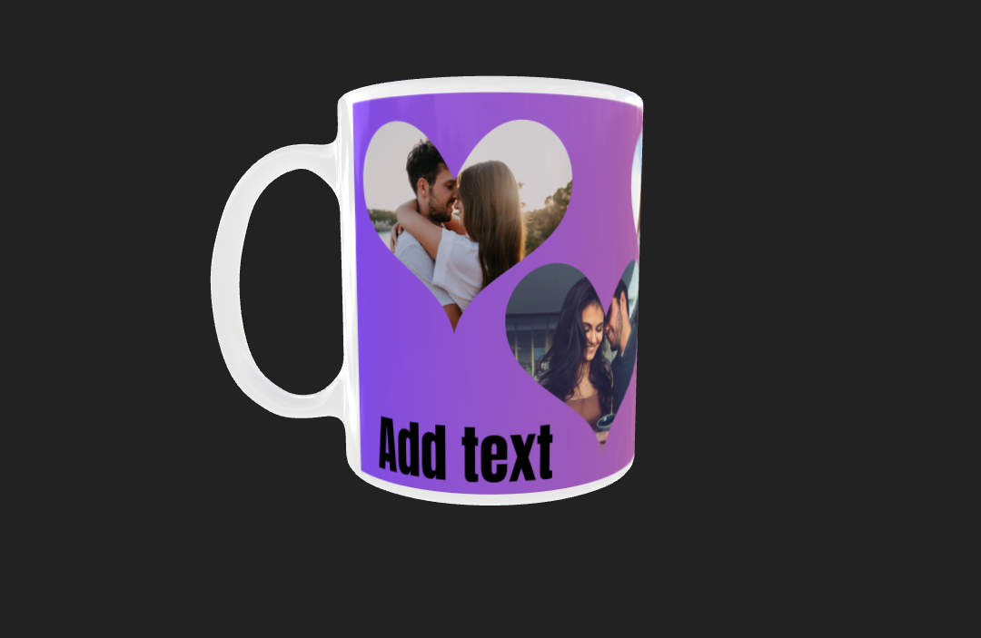 4 heart Fade Photo Mug by Luxe-Custom-Designer