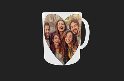 Double Heart Photo Mug by Luxe-Custom-Designer
