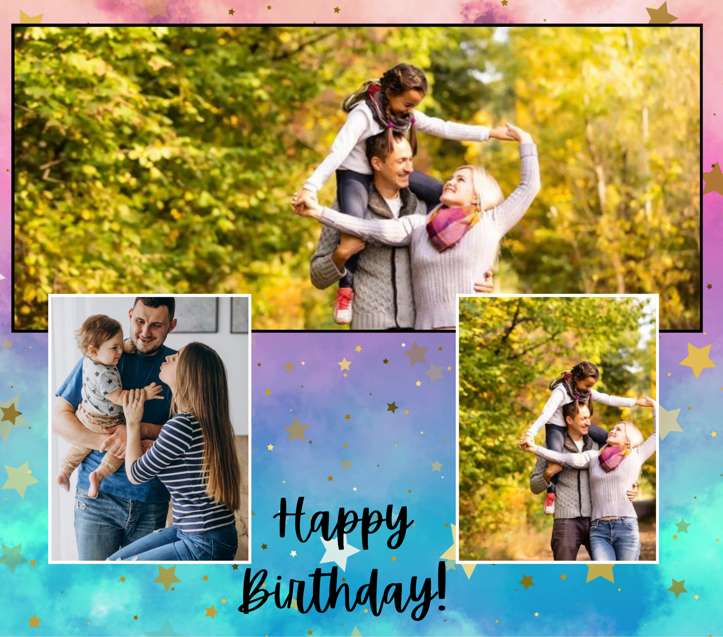 3 Image Birthday Slate by Luxe-Custom-Designer