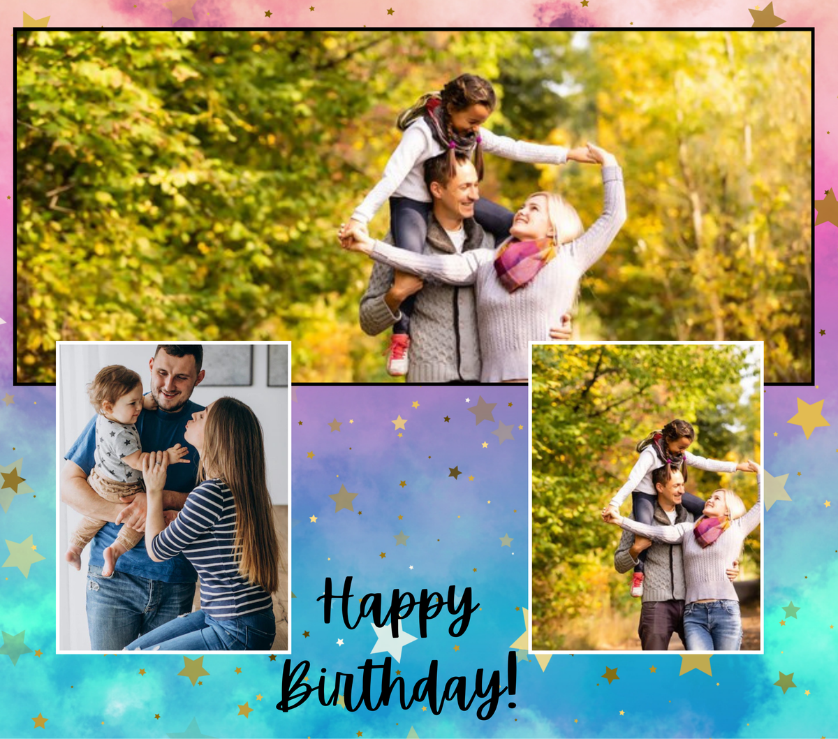 3 Image Birthday Slate by Luxe-Custom-Designer
