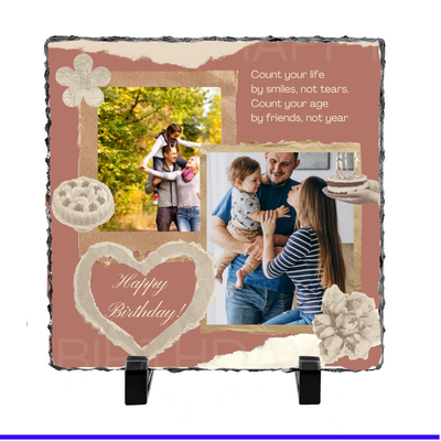 2 Image Birthday Slate by Luxe-Custom-Designer