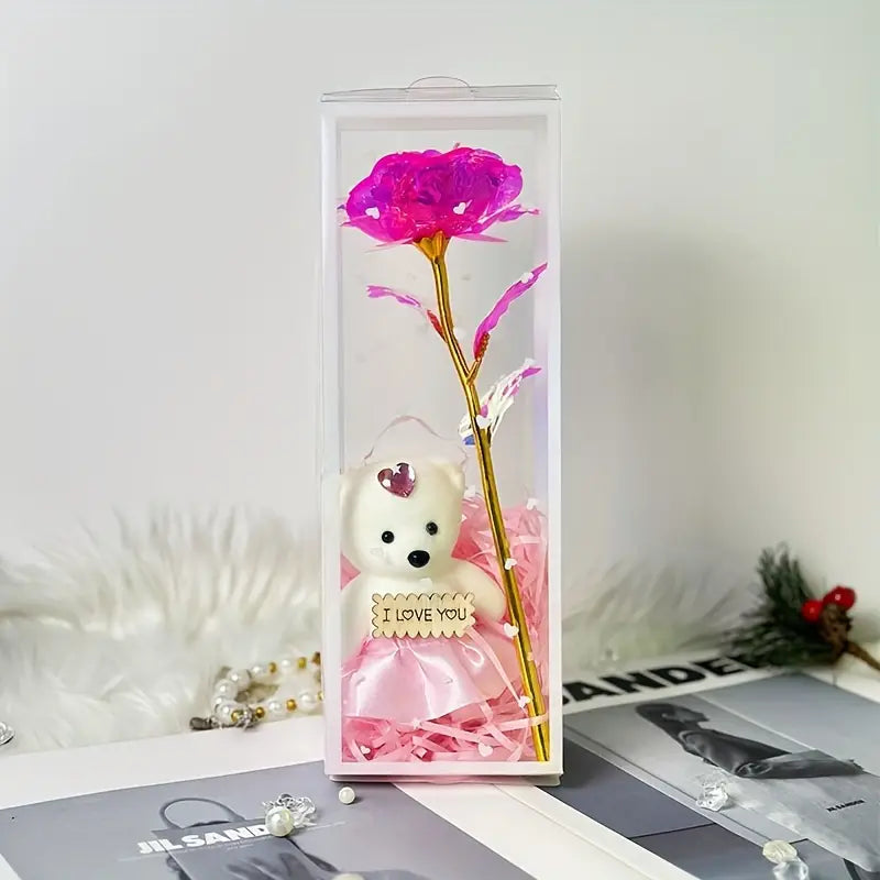 Charming Bear Rose Gift Box by Luxe-Custom-Designer