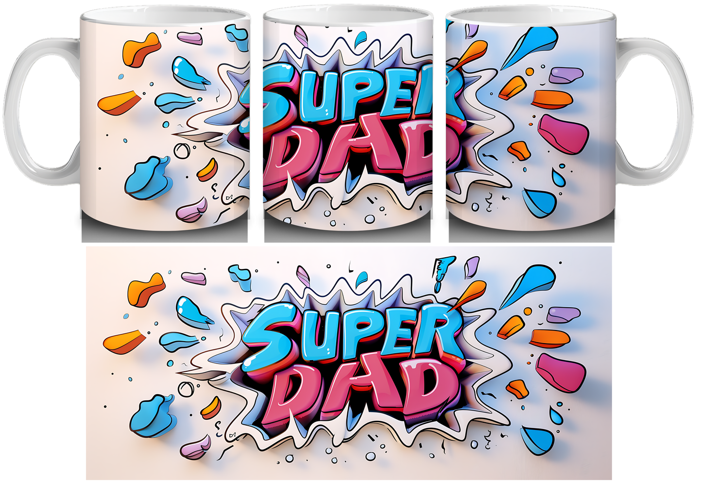 Super Dad Mug by Luxe-Custom-Designer