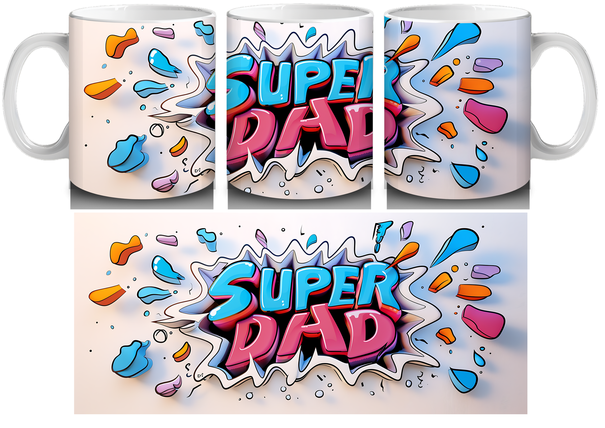 Super Dad Mug by Luxe-Custom-Designer