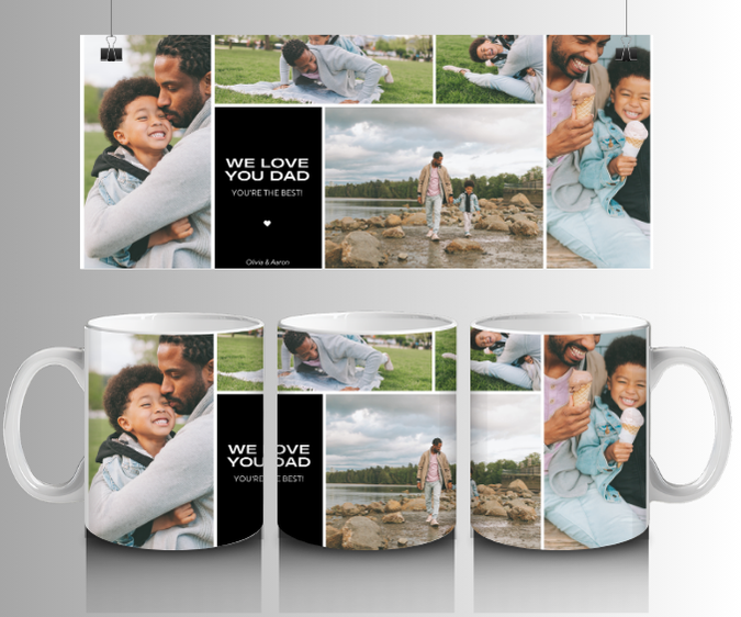 6 Image Dad Mug by Luxe-Custom-Designer