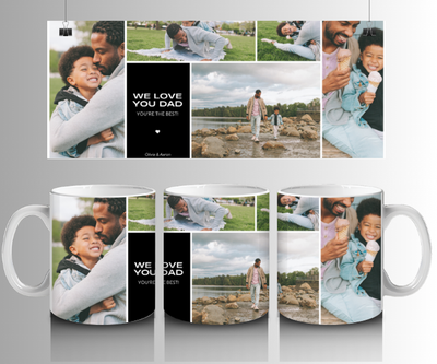 6 Image Dad Mug by Luxe-Custom-Designer