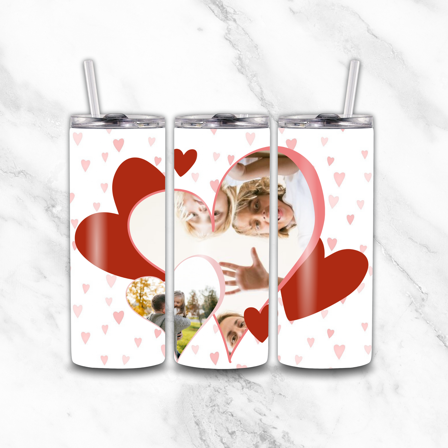 2 Heart 20oz Tumbler by Luxe-Custom-Designer