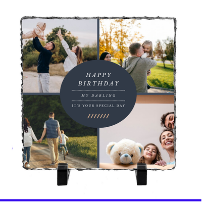 Happy Birthday 4 Image Slate by Luxe-Custom-Designer