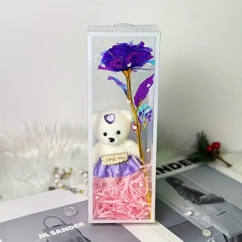 Charming Bear Rose Gift Box by Luxe-Custom-Designer