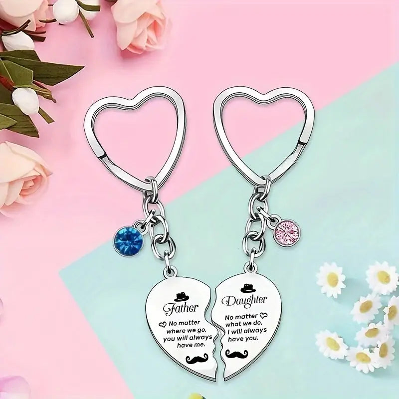 Father and Daughter Keyring by Luxe-Custom-Designer