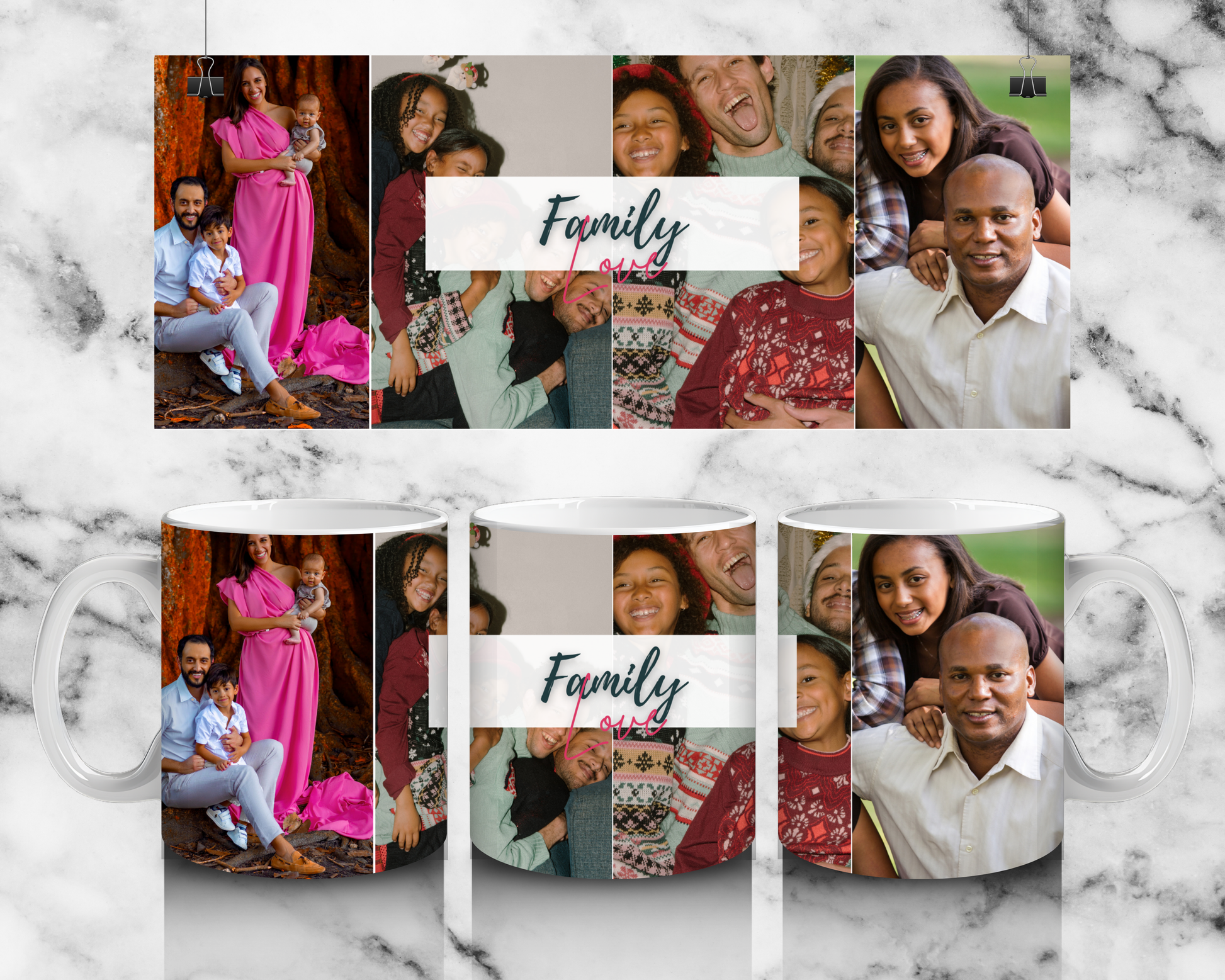 4 Panel Family Mug by Luxe-Custom-Designer