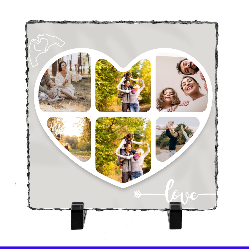 6 Image Heart Photo Slate by Luxe-Custom-Designer