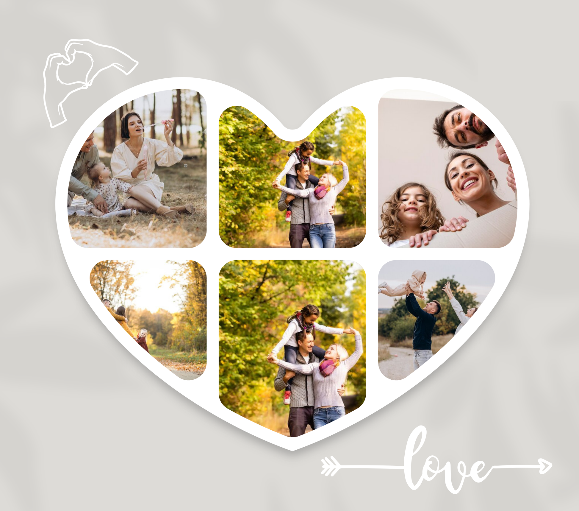 6 Image Heart Photo Slate by Luxe-Custom-Designer