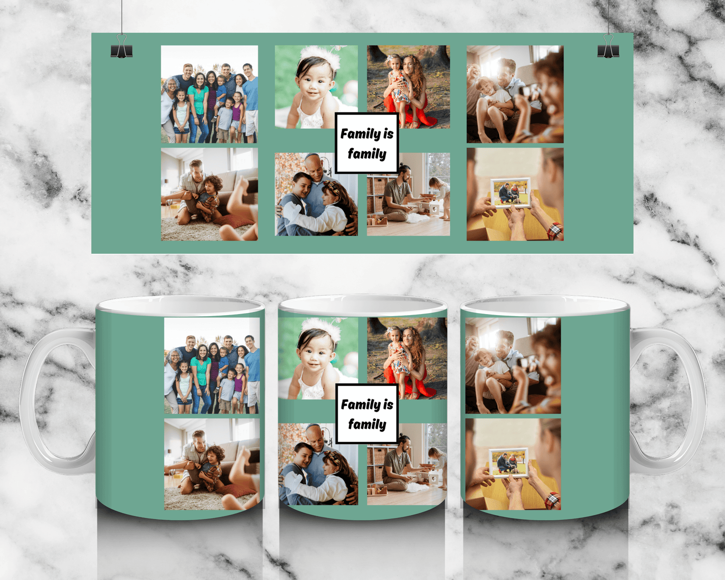 8 Panel Family Mug by Luxe-Custom-Designer