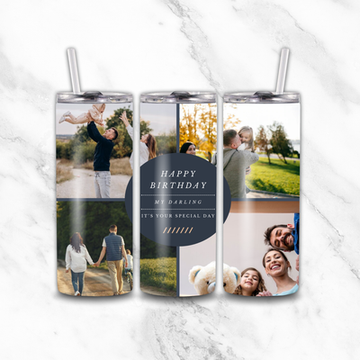 4 image Happy birthday tumbler 20oz by Luxe-Custom-Designer