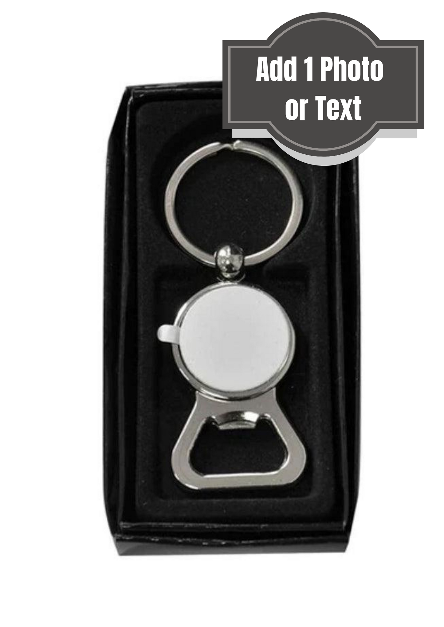 Metal silver circle keyring by Luxe-Custom-Designer