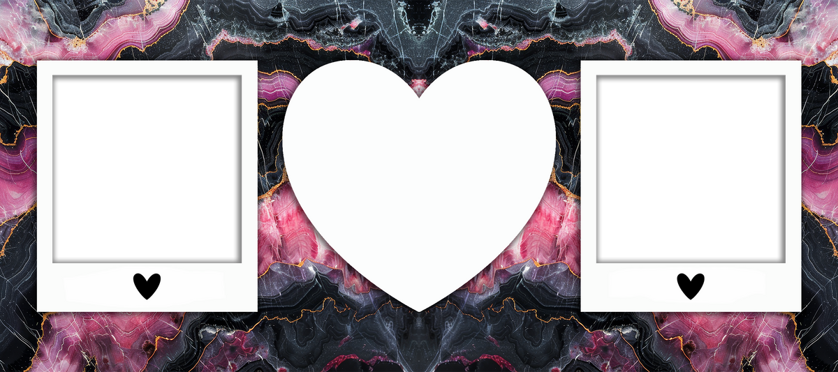 Marble Effect 2 Image mug with heart by Luxe Sensational