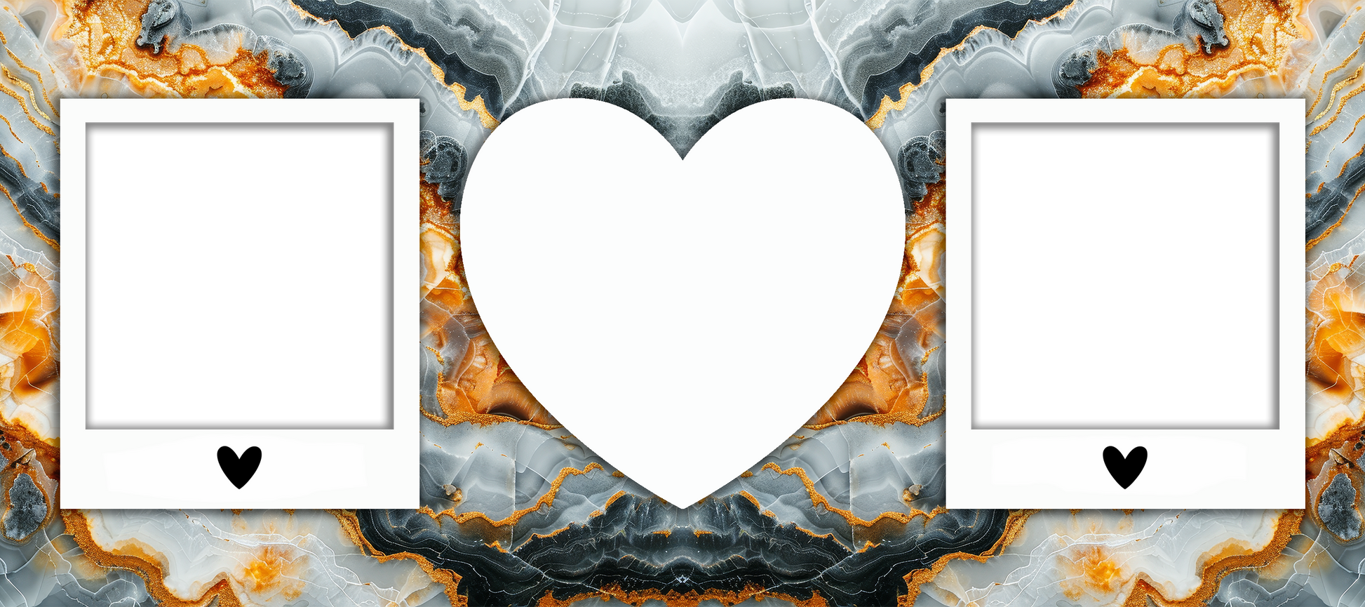 Marble Effect 2 Image mug with heart by Luxe-Custom-Designer