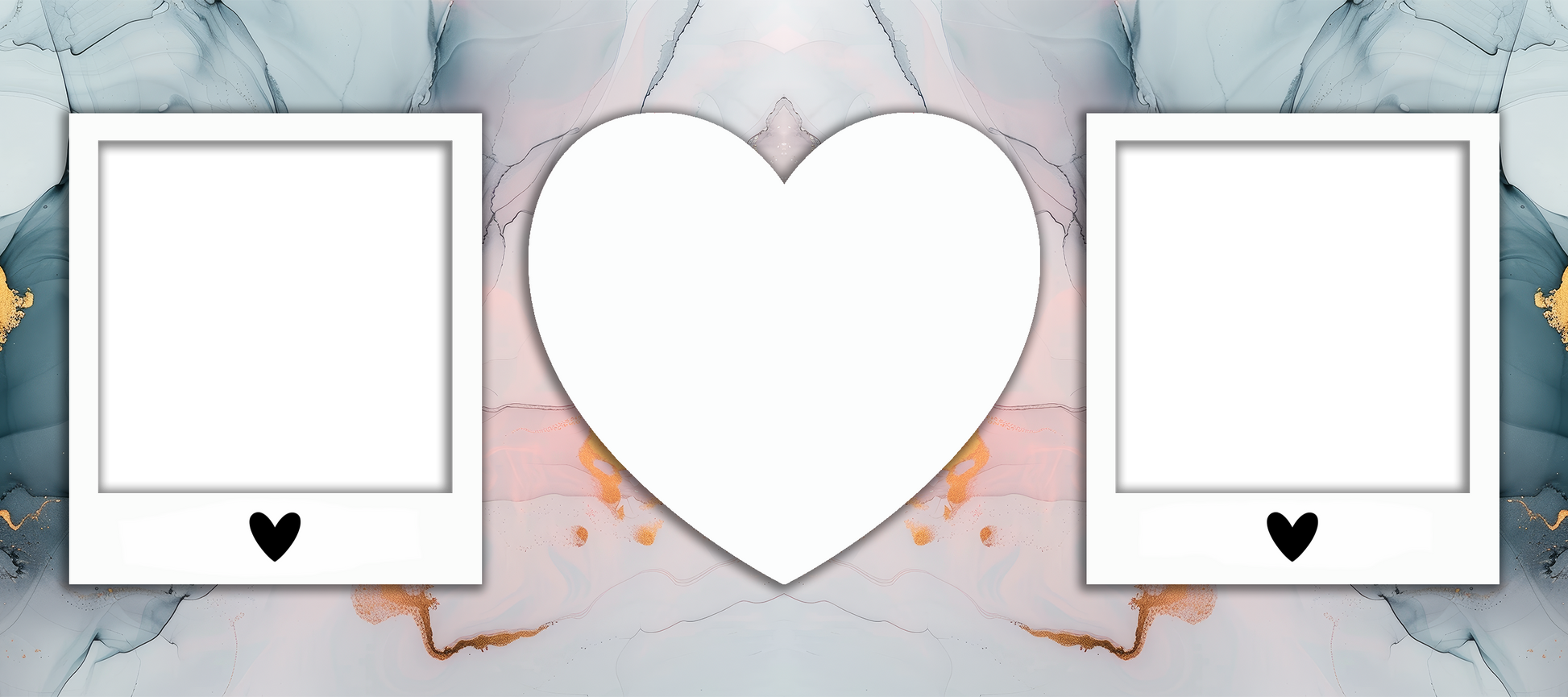 Marble Effect 2 Image mug with heart by Luxe-Custom-Designer