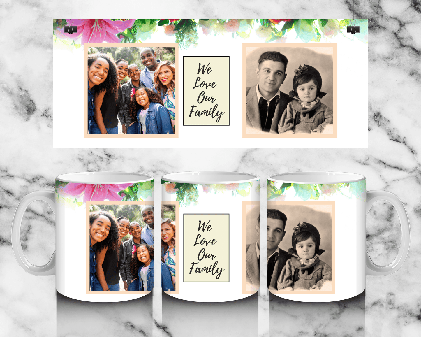 2 Panel Family photo mug by Luxe-Custom-Designer