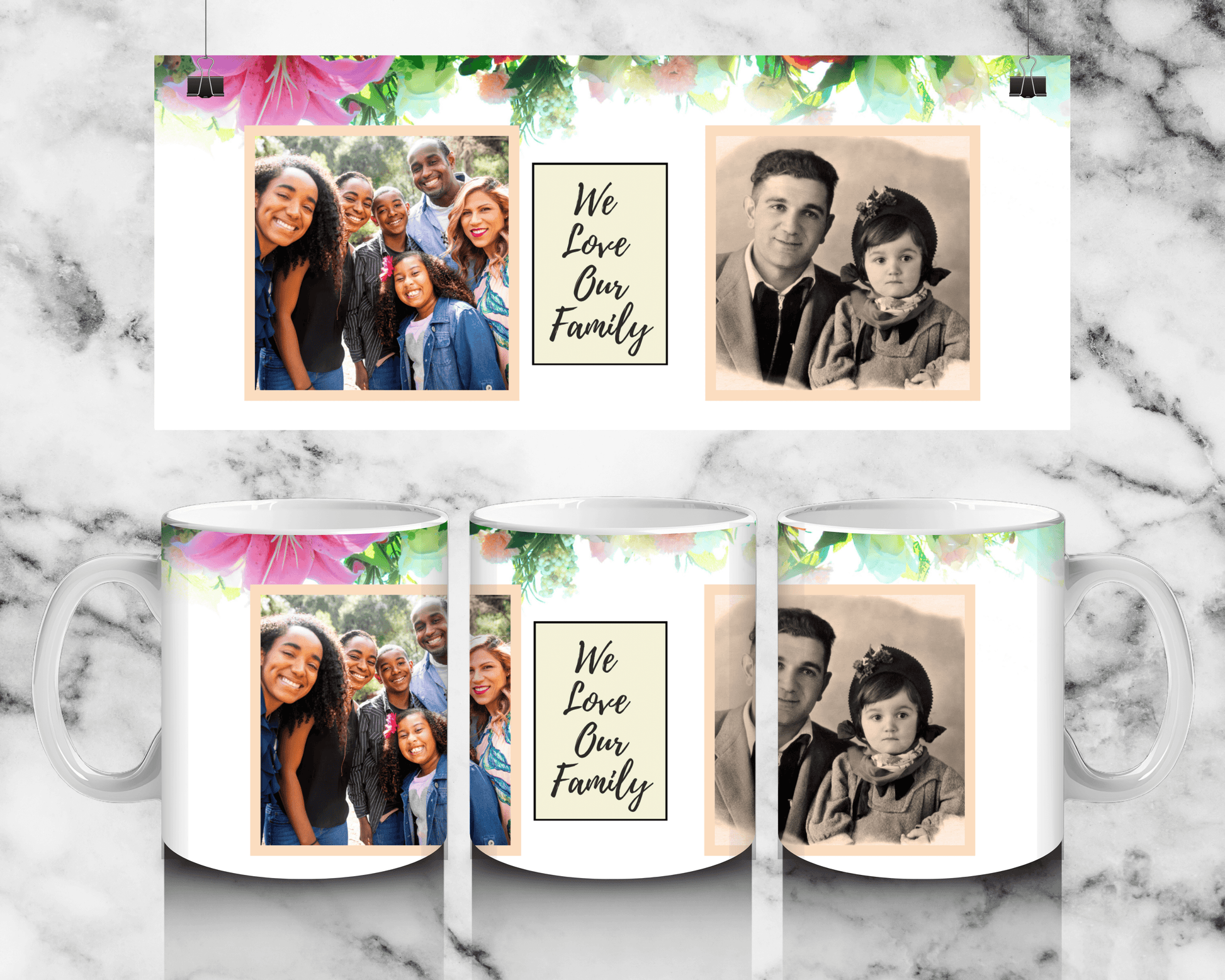 2 Panel Family photo mug by Luxe-Custom-Designer