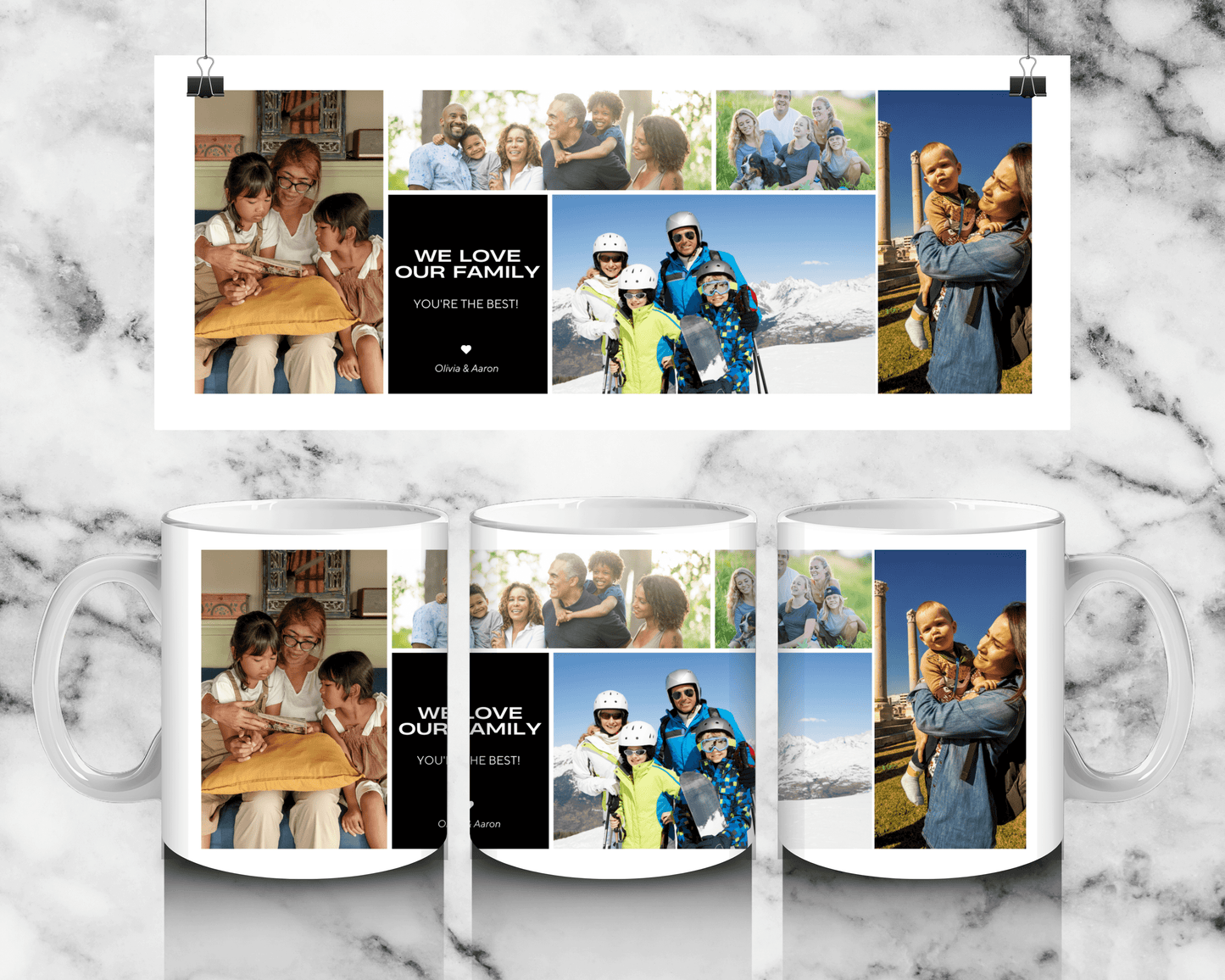 5 Panel Family Mug by Luxe-Custom-Designer