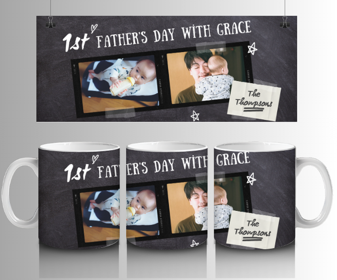 1st Fathers Day Photo Mug by Luxe-Custom-Designer