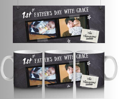 1st Fathers Day Photo Mug by Luxe-Custom-Designer