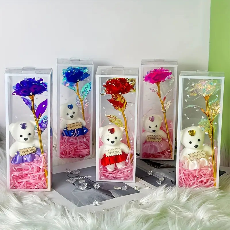 Charming Bear Rose Gift Box by Luxe-Custom-Designer