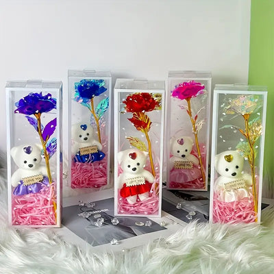 Charming Bear Rose Gift Box by Luxe-Custom-Designer