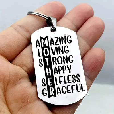 Stainless Steel Mother Keyring by Luxe-Custom-Designer