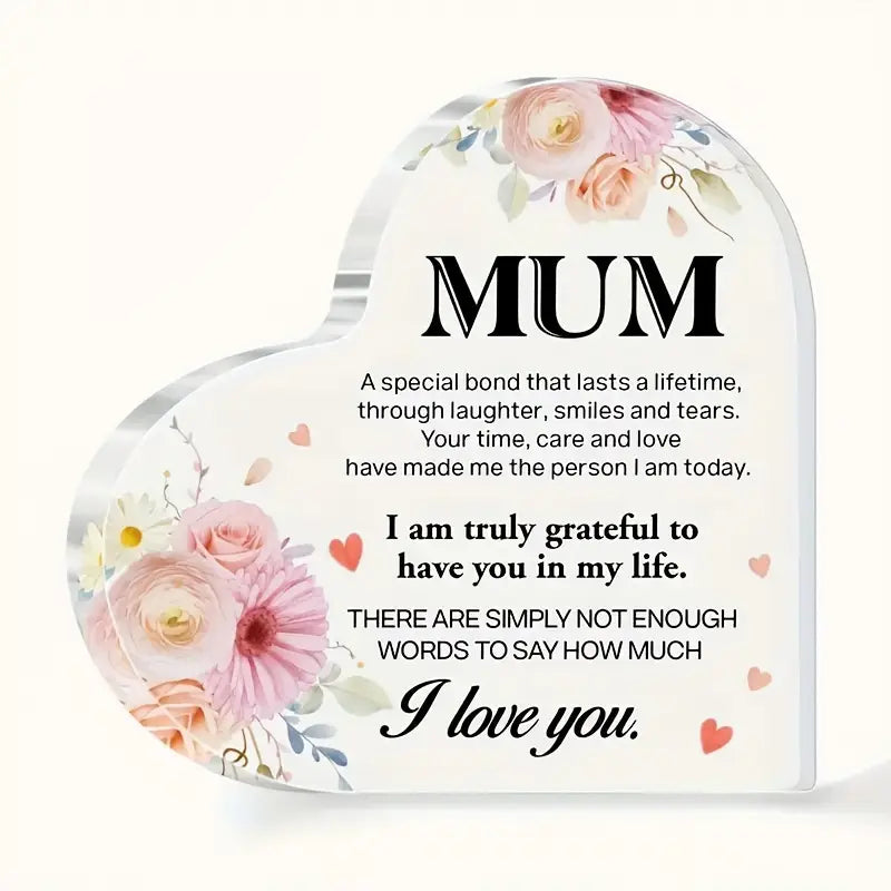 I LY Mum Plaque 10cm by Luxe-Custom-Designer