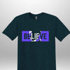 Blue "Believe" Luxe T-shirt by Luxe-Custom-Designer