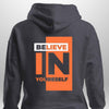 Red "Believe In Yourself" Hoodie by Luxe-Custom-Designer