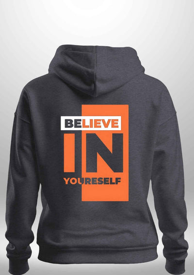 Red "Believe In Yourself" Hoodie by Luxe-Custom-Designer