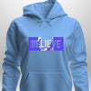 Blue "Believe" Luxe Hoodie by Luxe-Custom-Designer