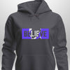 Blue "Believe" Luxe Hoodie by Luxe-Custom-Designer