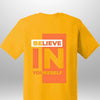 Red "Believe In Yourself" Luxe T-Shirt by Luxe-Custom-Designer