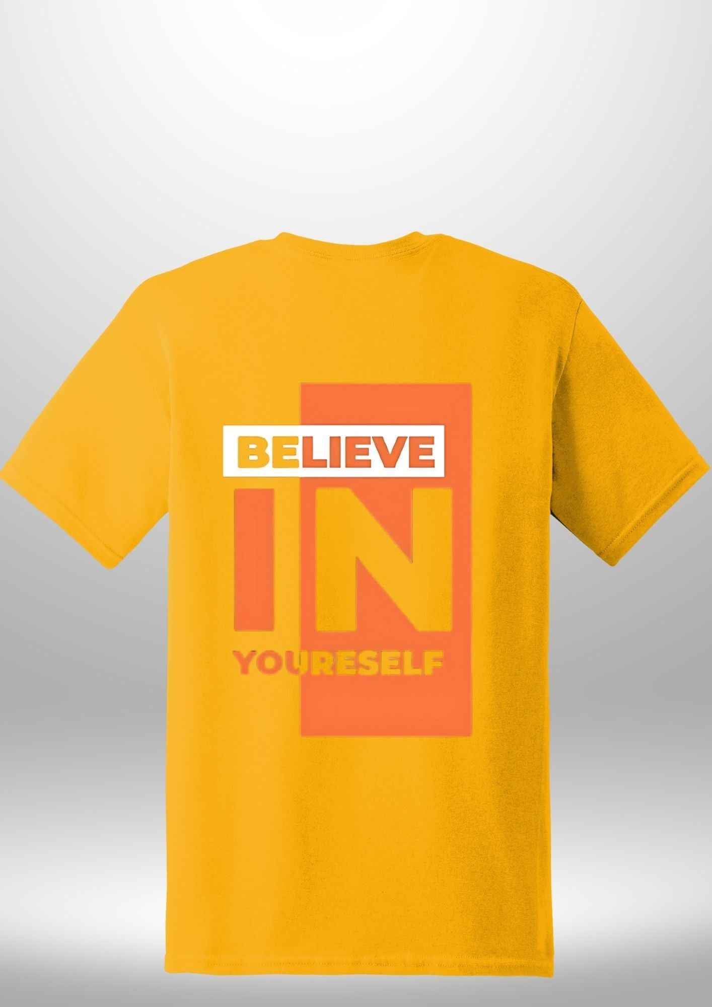Red "Believe In Yourself" Luxe T-Shirt by Luxe-Custom-Designer