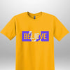 Blue "Believe" Luxe T-shirt by Luxe-Custom-Designer