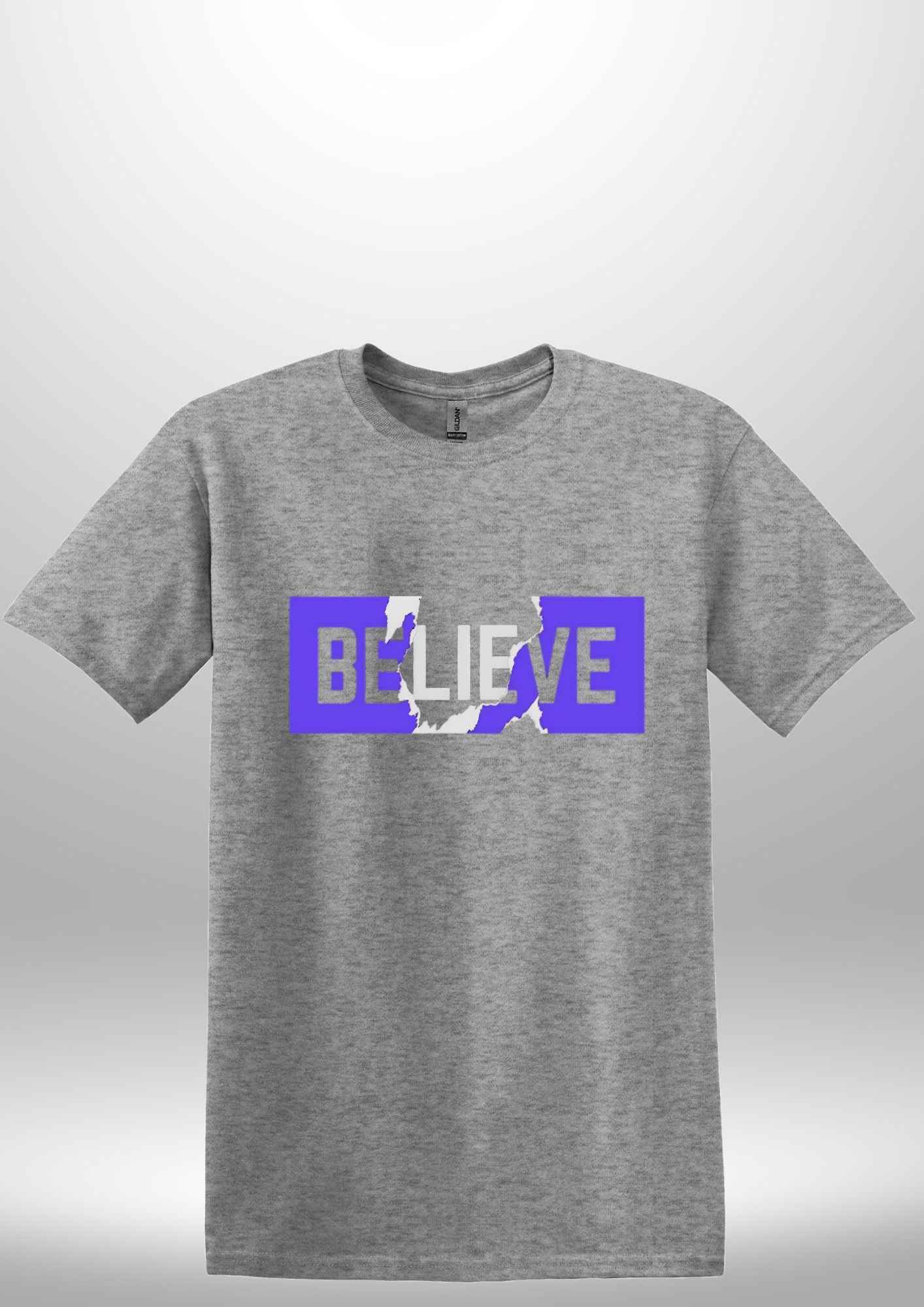 Blue "Believe" Luxe T-shirt by Luxe-Custom-Designer