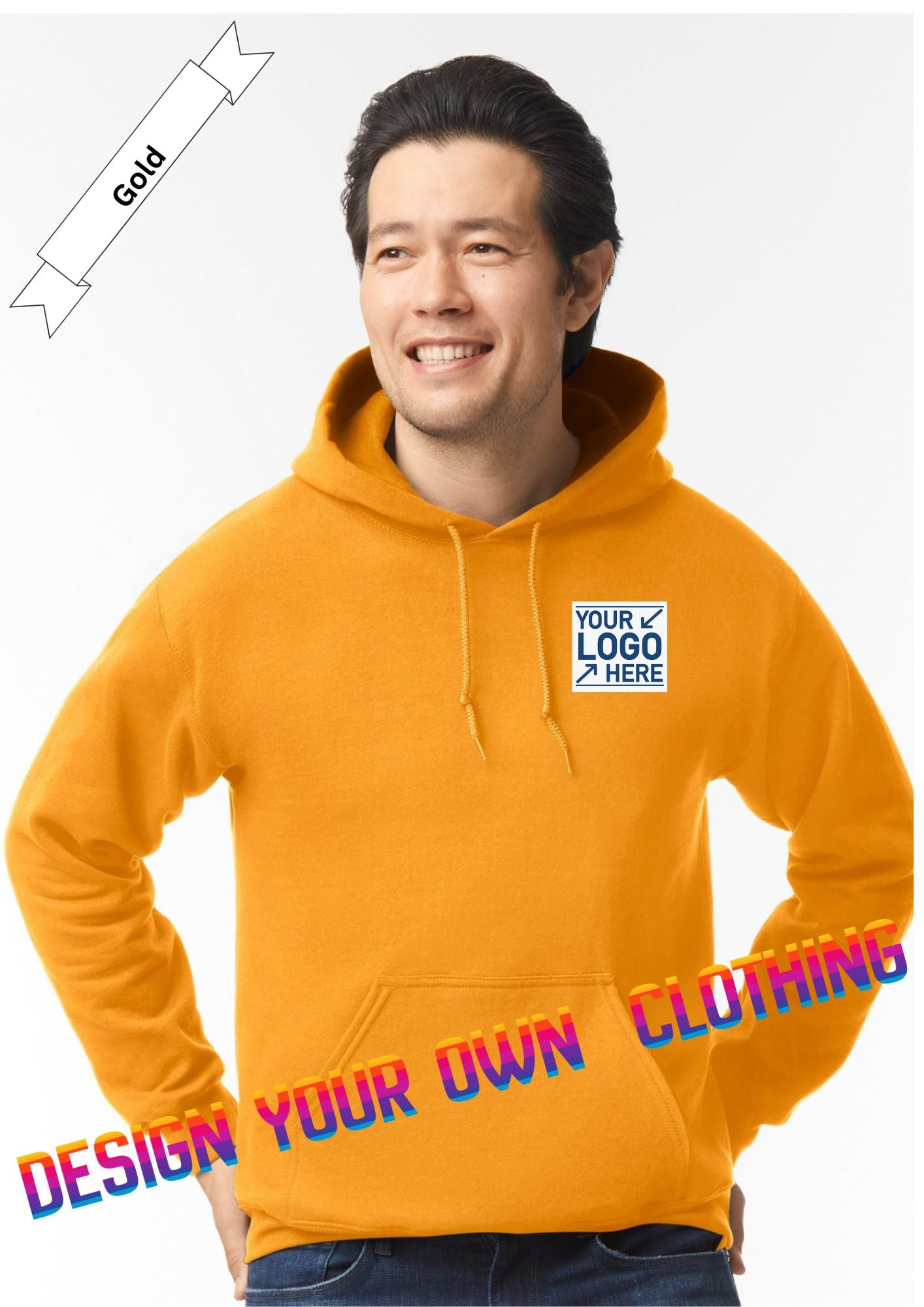 Gold Hoodie by Luxe-Custom-Designer