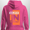 Red "Believe In Yourself" Hoodie by Luxe-Custom-Designer