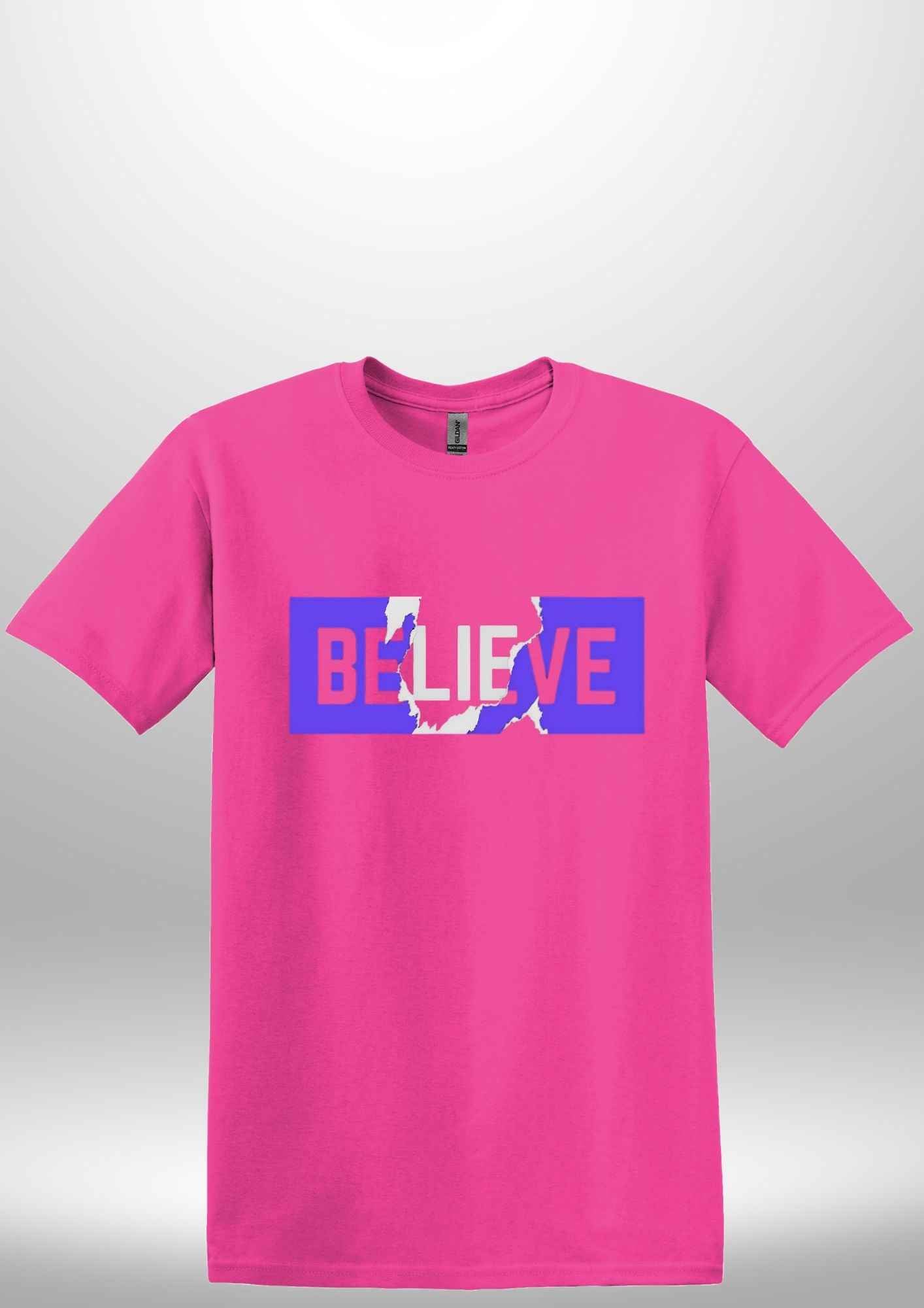 Blue "Believe" Luxe T-shirt by Luxe-Custom-Designer