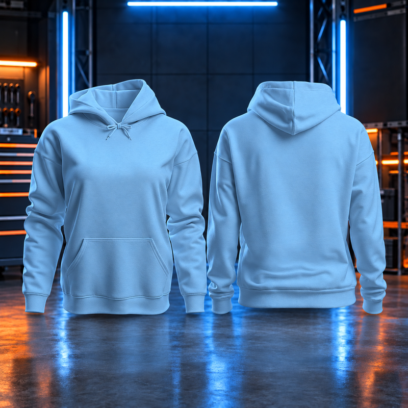 Light Blue Work Hoodie Personalised