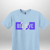 Blue "Believe" Luxe T-shirt by Luxe-Custom-Designer