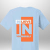 Red "Believe In Yourself" Luxe T-Shirt by Luxe-Custom-Designer