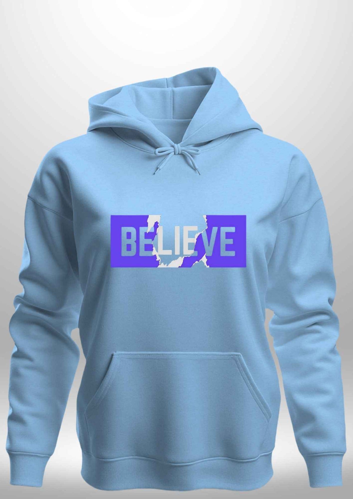 Blue "Believe" Luxe Hoodie by Luxe Sensational