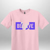 Blue "Believe" Luxe T-shirt by Luxe-Custom-Designer